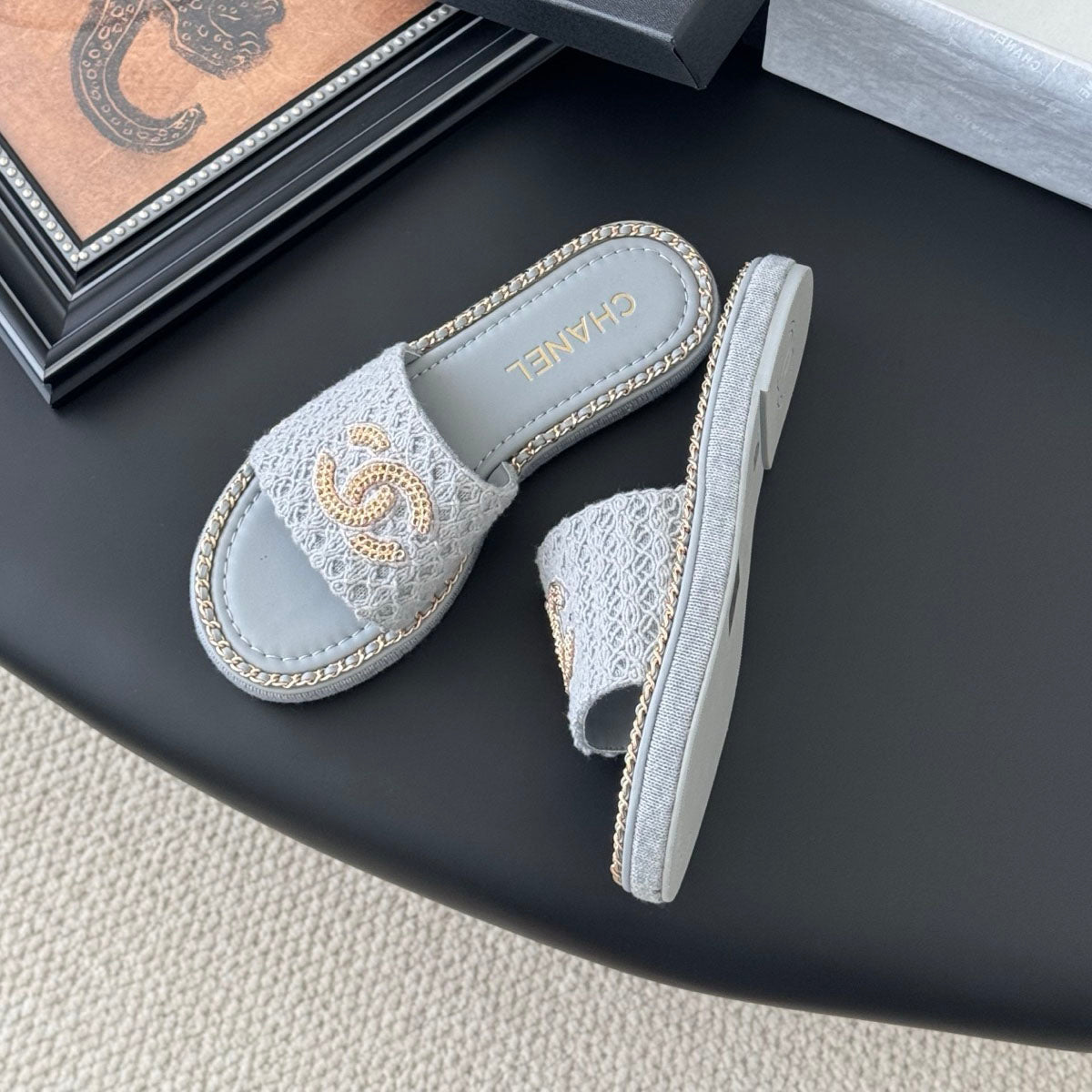 CNL women's platform chain double C slide sandal 1825042902