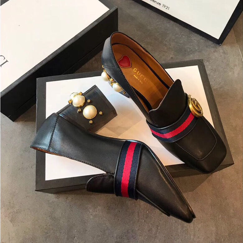 G Classic pearl heel loafers 1824070204