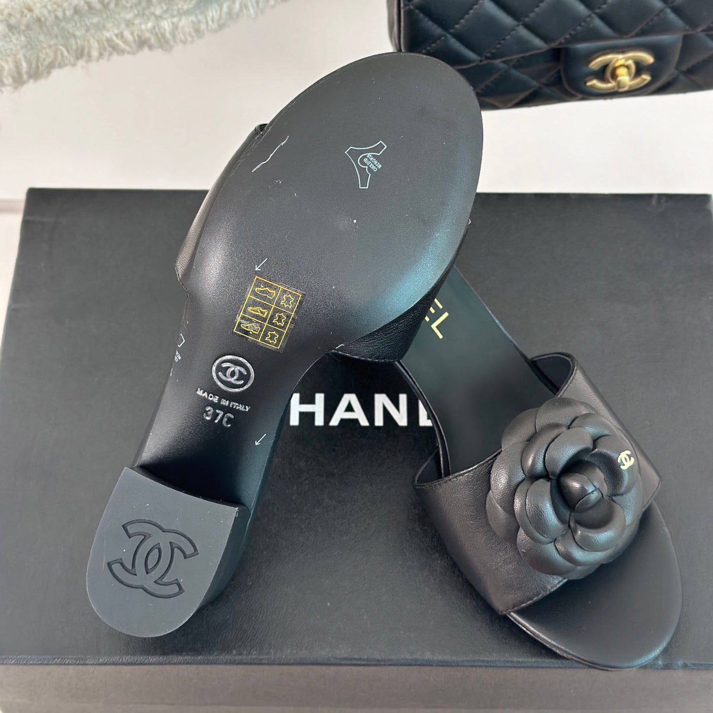 CNL Camellia block heel slippers 1824082701