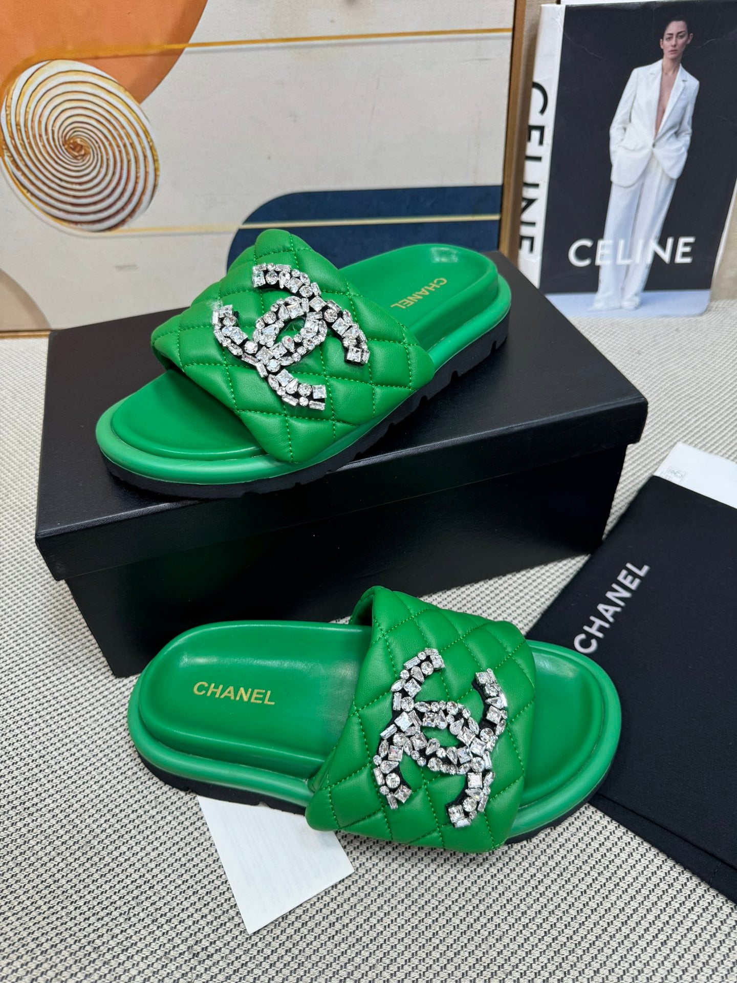 CNL dopamine color thick-soled Velcro women's slippers 0724042705