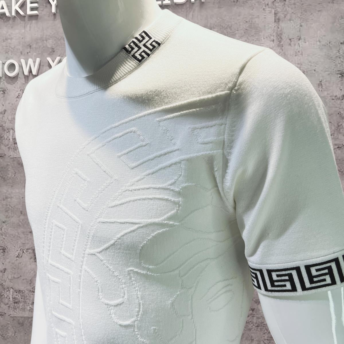 Summer round neck short sleeve knitted T-shirt 1824050701