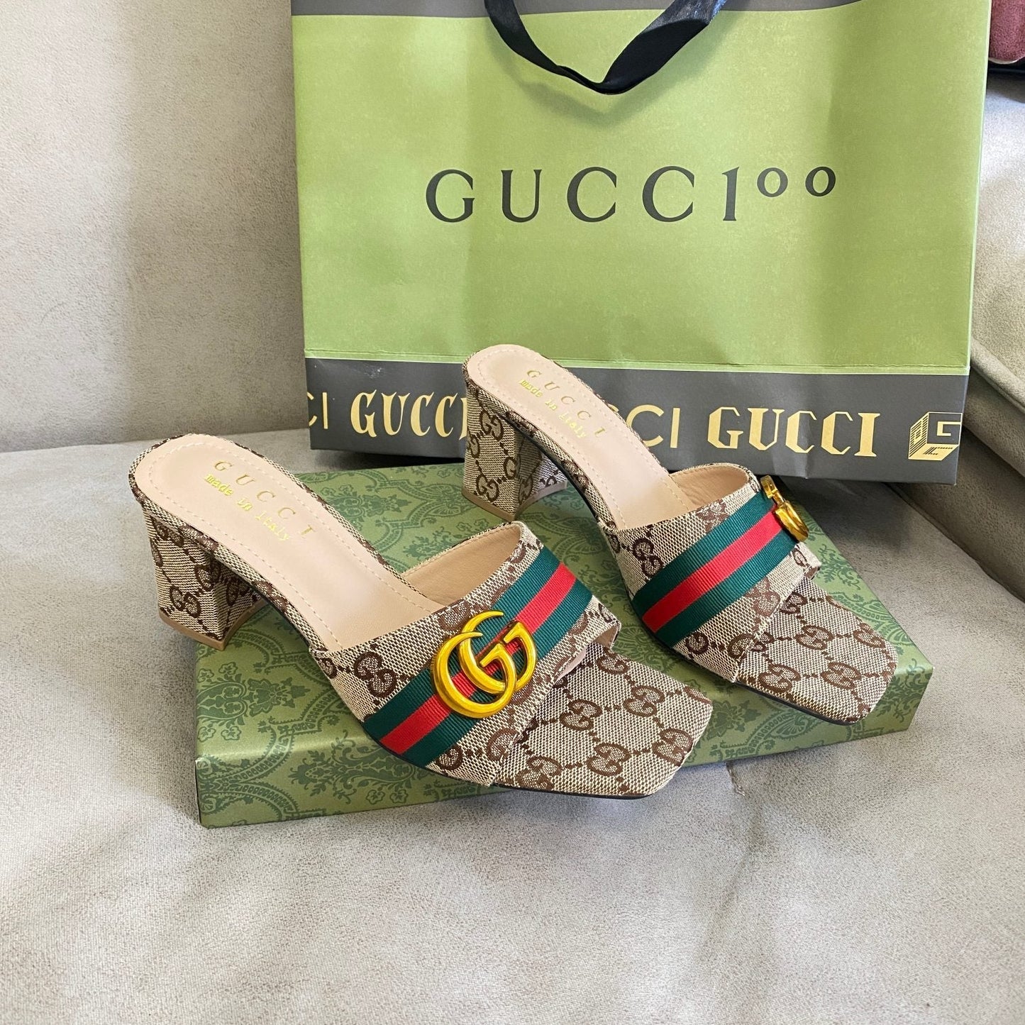 Chunky heel slippers XC0123072819