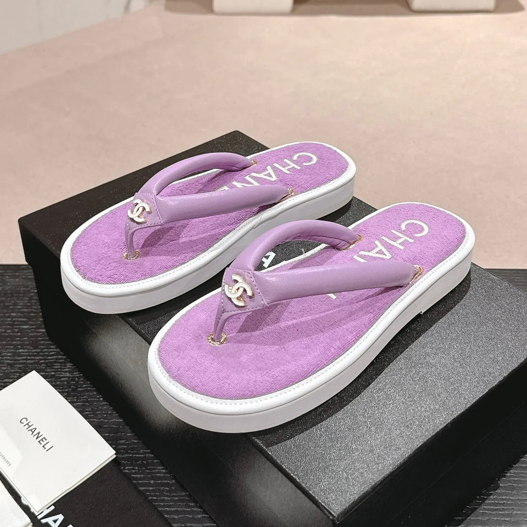 New Velvet Thick Bottom Flip Flops 1025050705