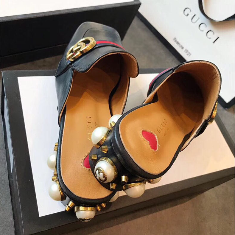 G Classic pearl heel loafers 1824070204