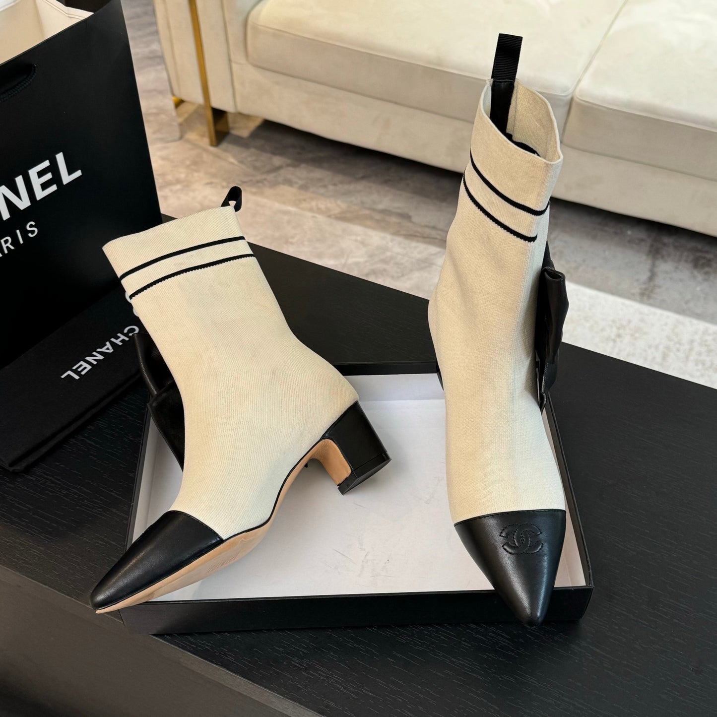 CNL Fashion Knitted High Heel Sock Boots 0724102303