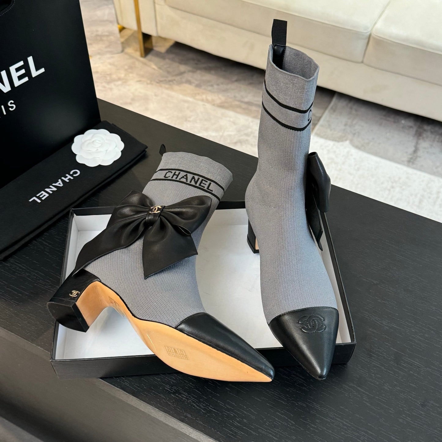 CNL Fashion Knitted High Heel Sock Boots 0724102303