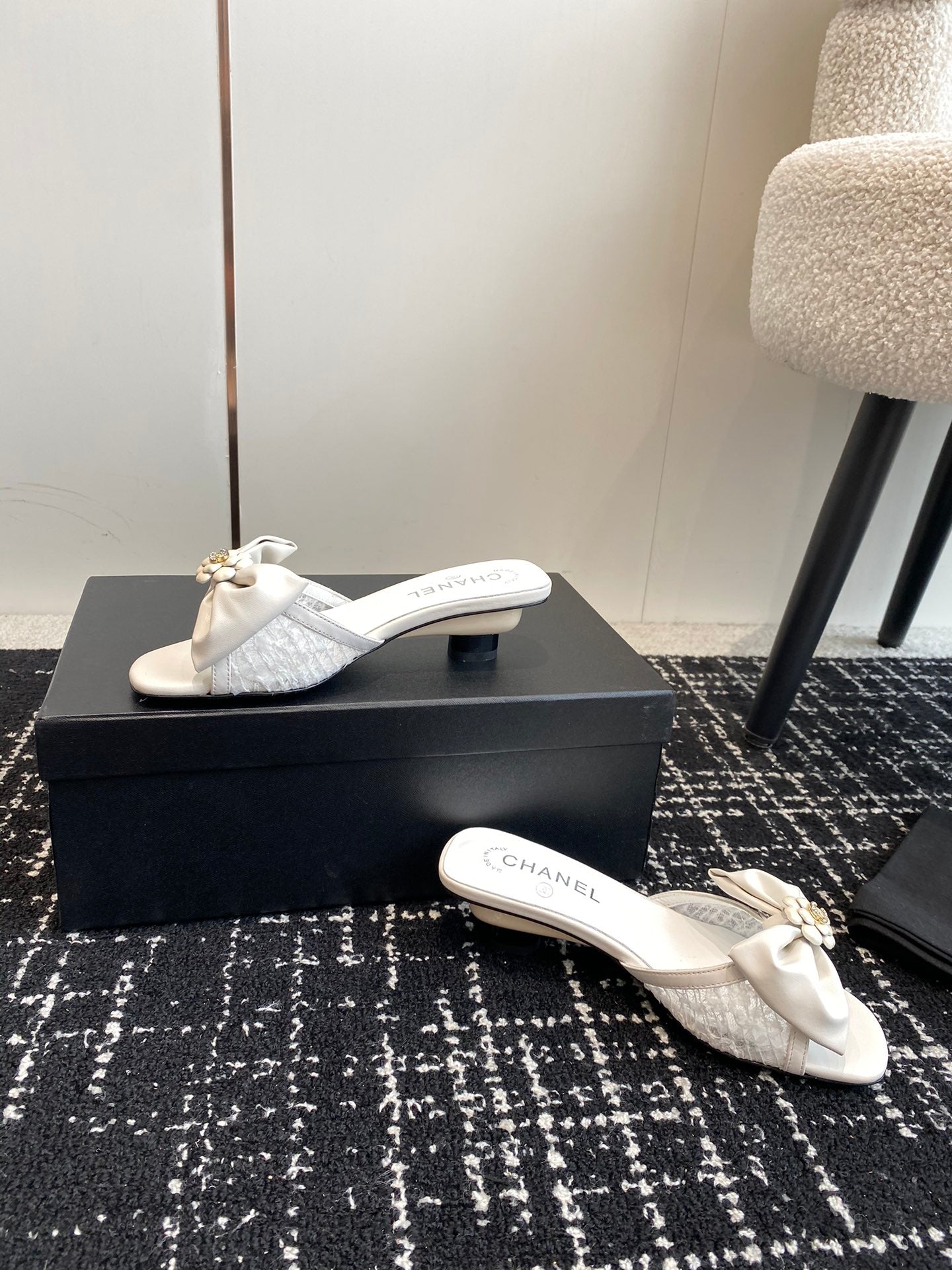 CNL 24SS bow low heel slippers 0724042706