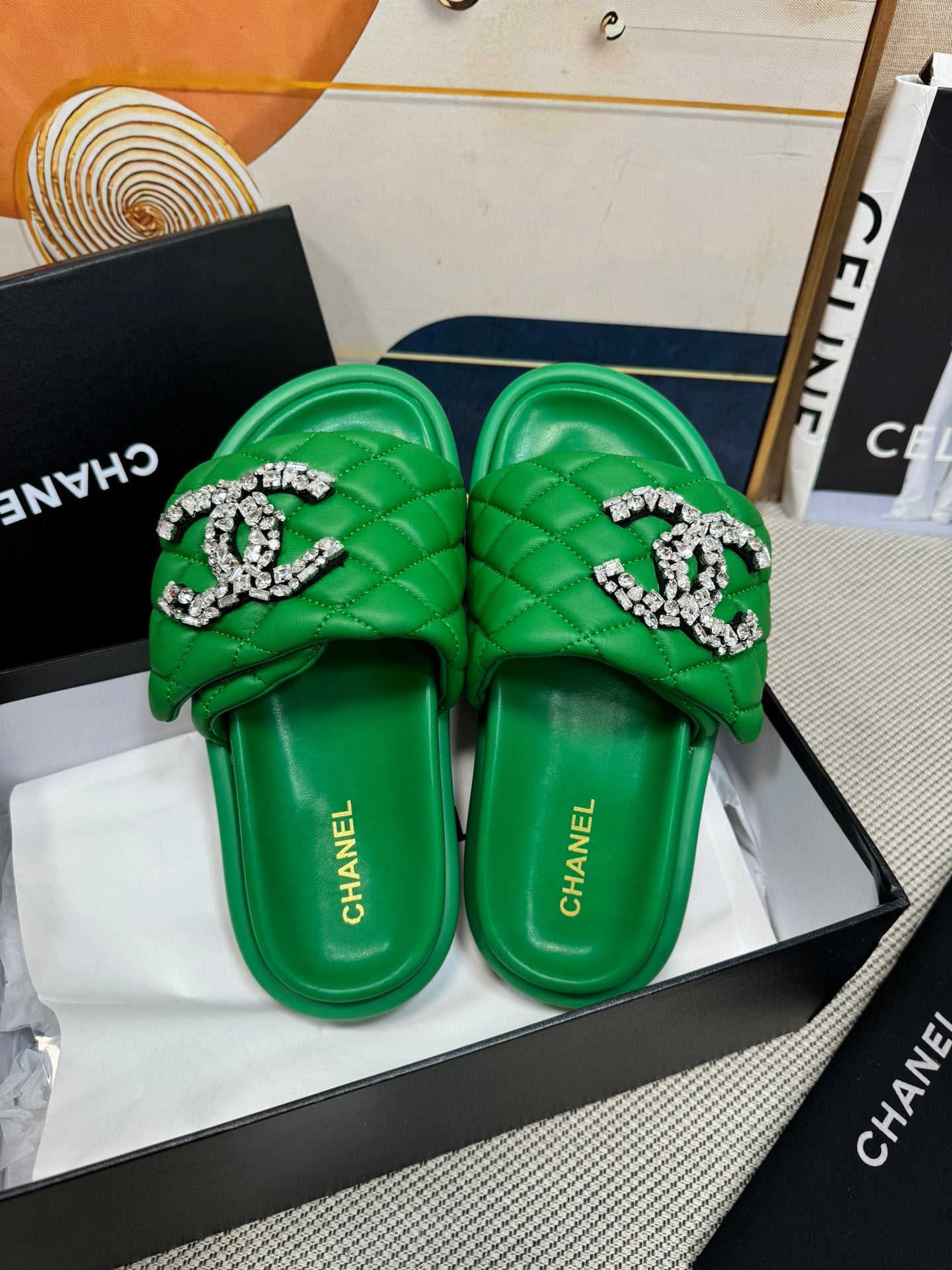 CNL dopamine color thick-soled Velcro women's slippers 0724042705