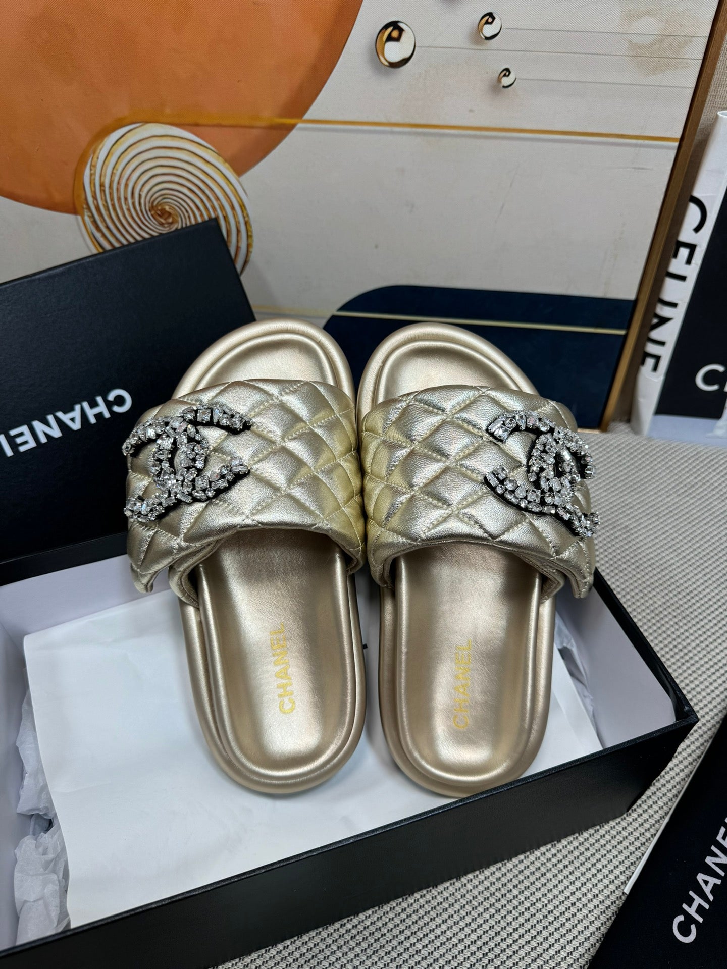 CNL dopamine color thick-soled Velcro women's slippers 0724042705