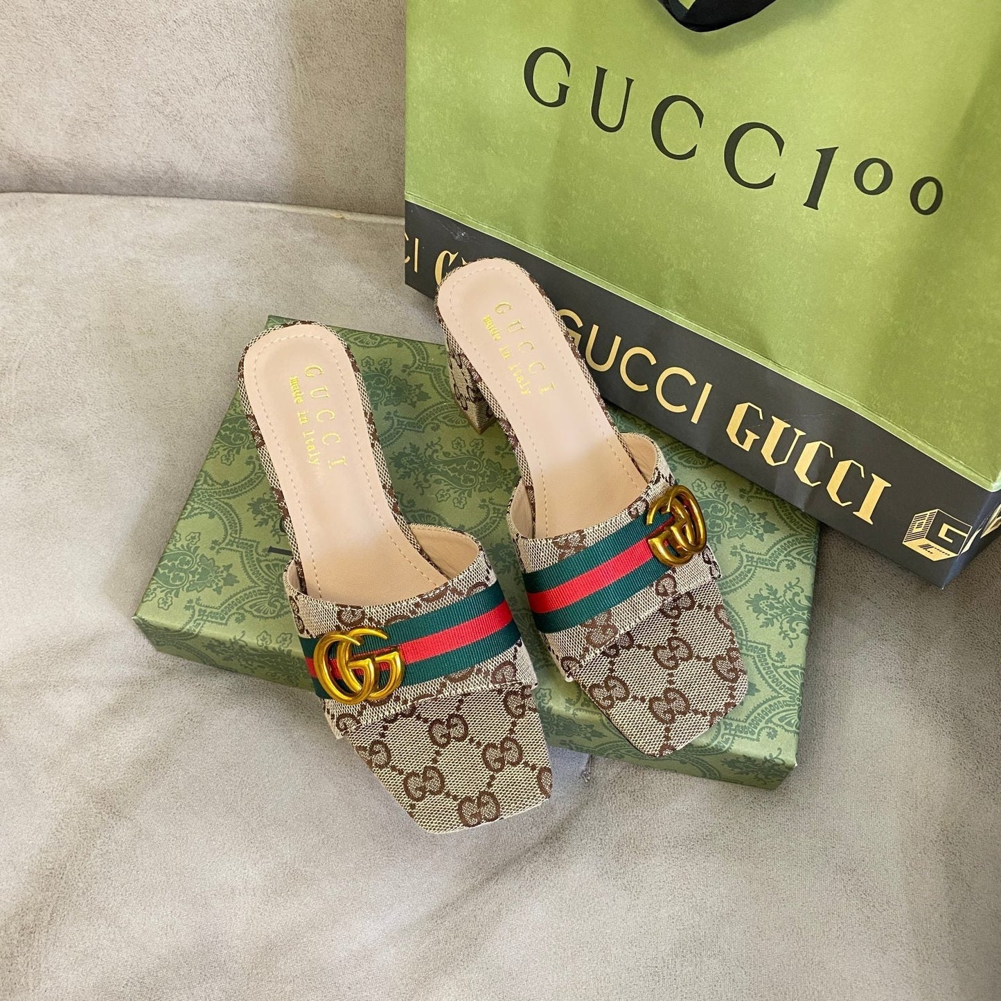 Chunky heel slippers XC0123072819