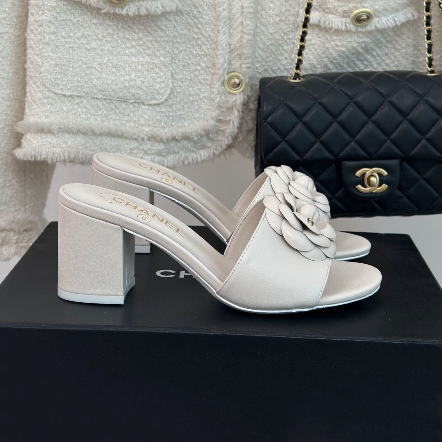 CNL Camellia block heel slippers 1824082701