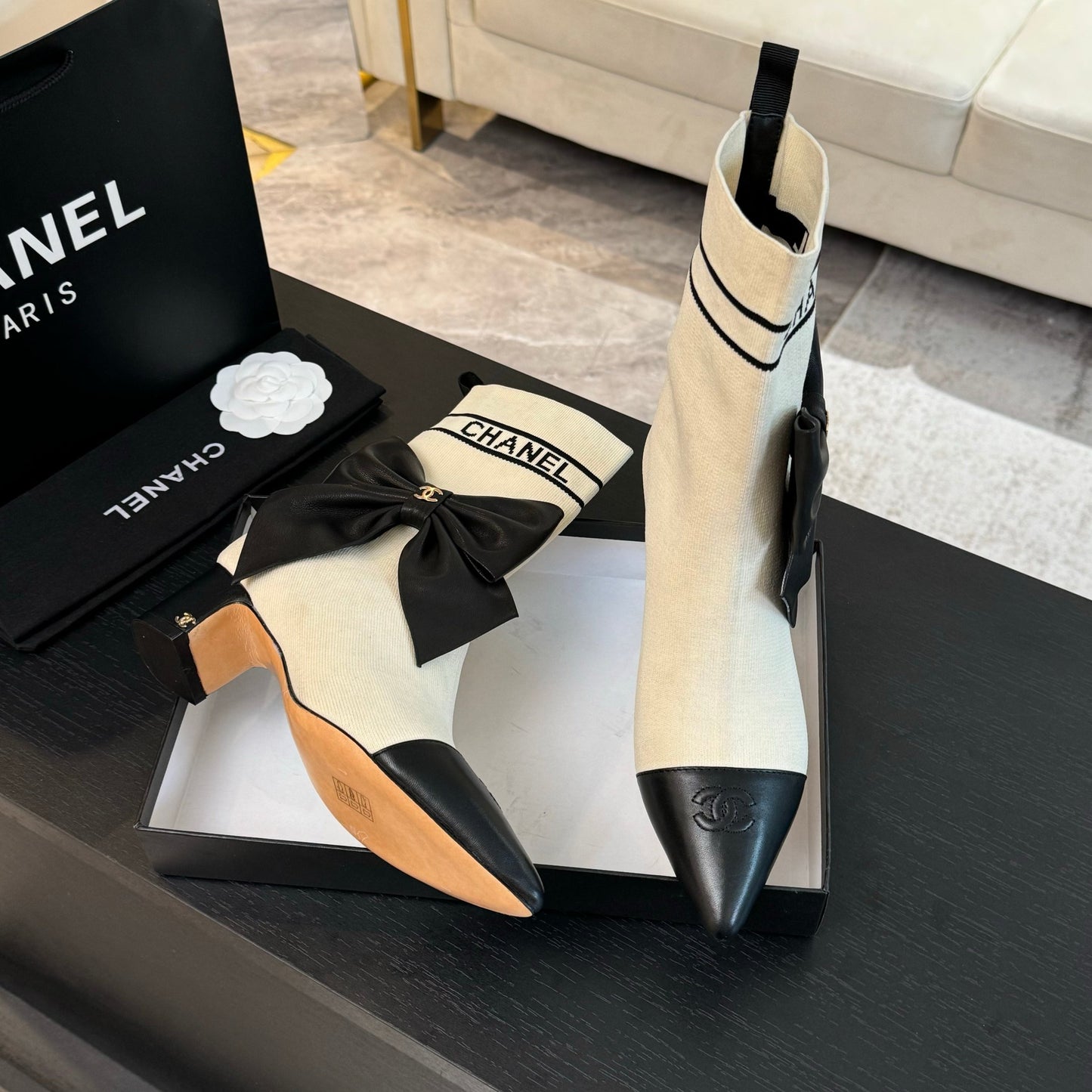 CNL Fashion Knitted High Heel Sock Boots 0724102303