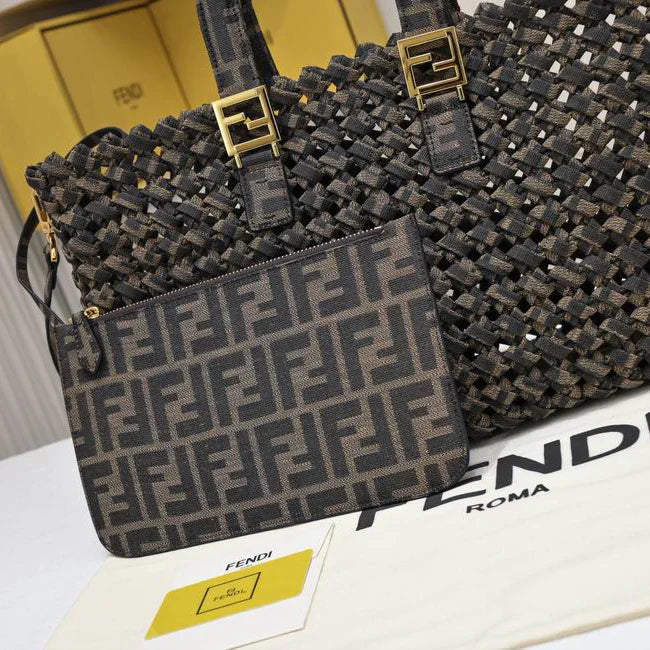 FD New Medium Tote Series Woven Tote Bag 1025062003
