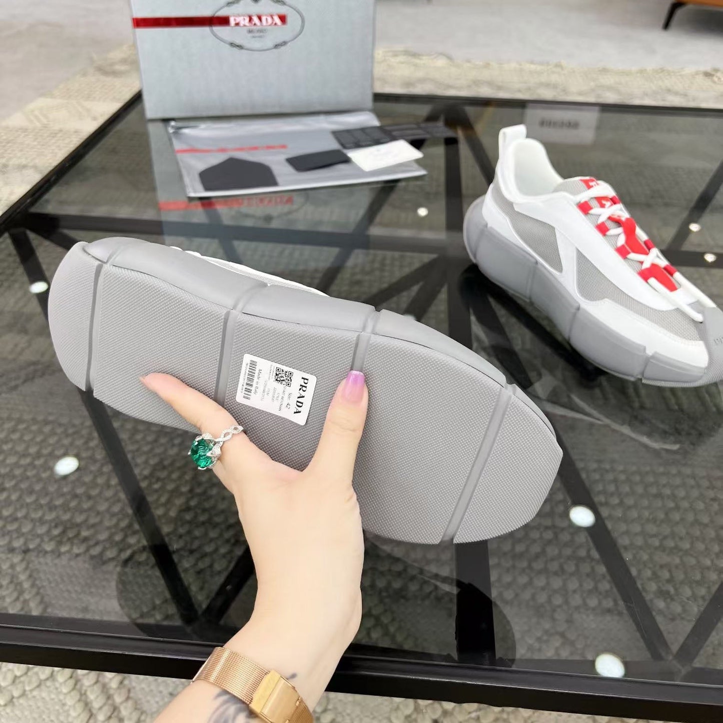 PR Mesh lace-up sneakers 1824091313