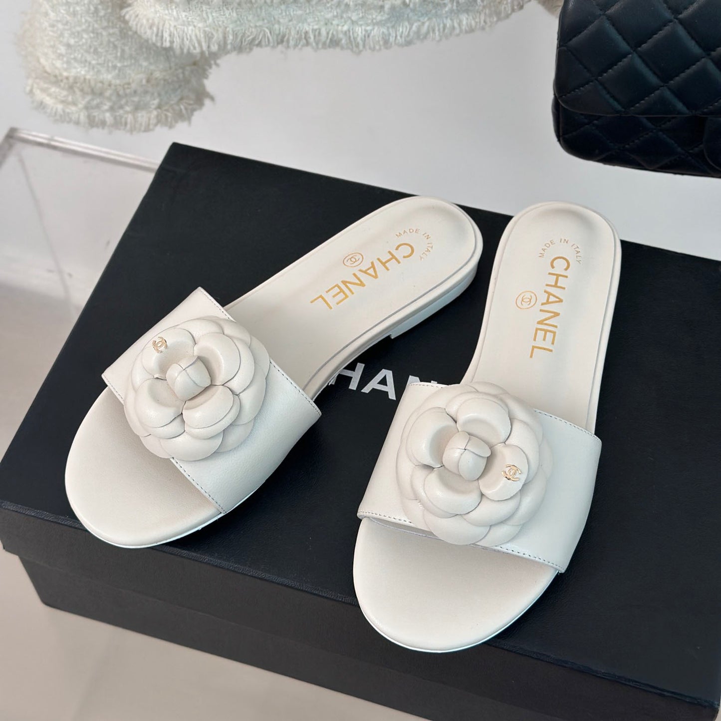 CNL Camellia block heel slippers 1824082701