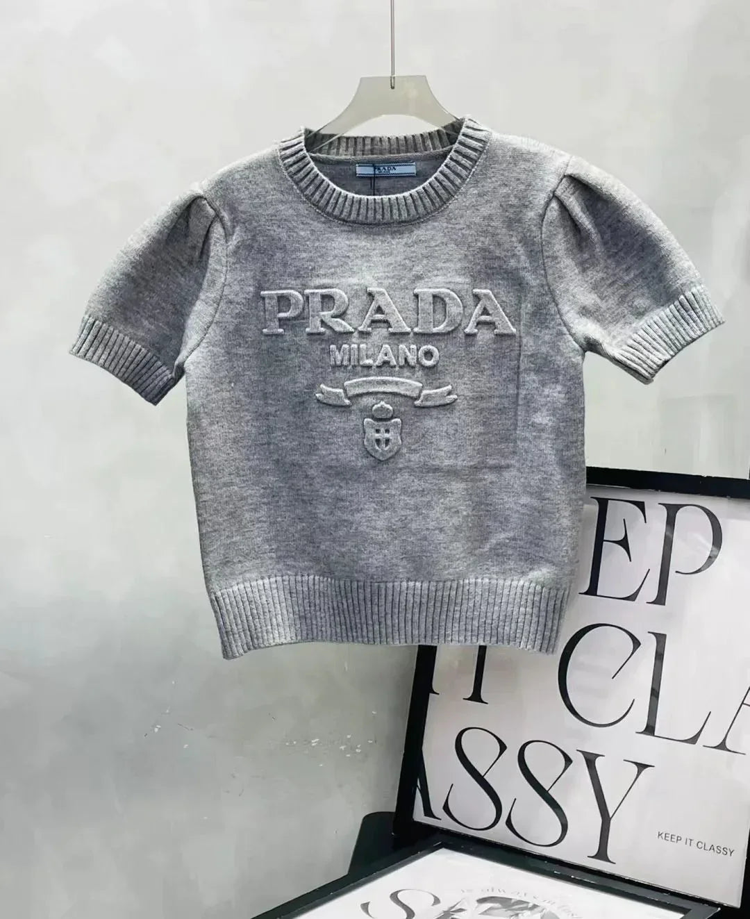 Early Spring Crewneck Women's Sweater Fashion Short-sleeved 1024031805