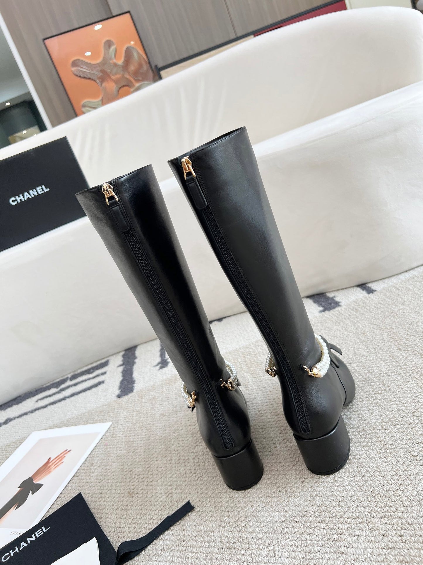 Zipper Pearl Boots 0724090507