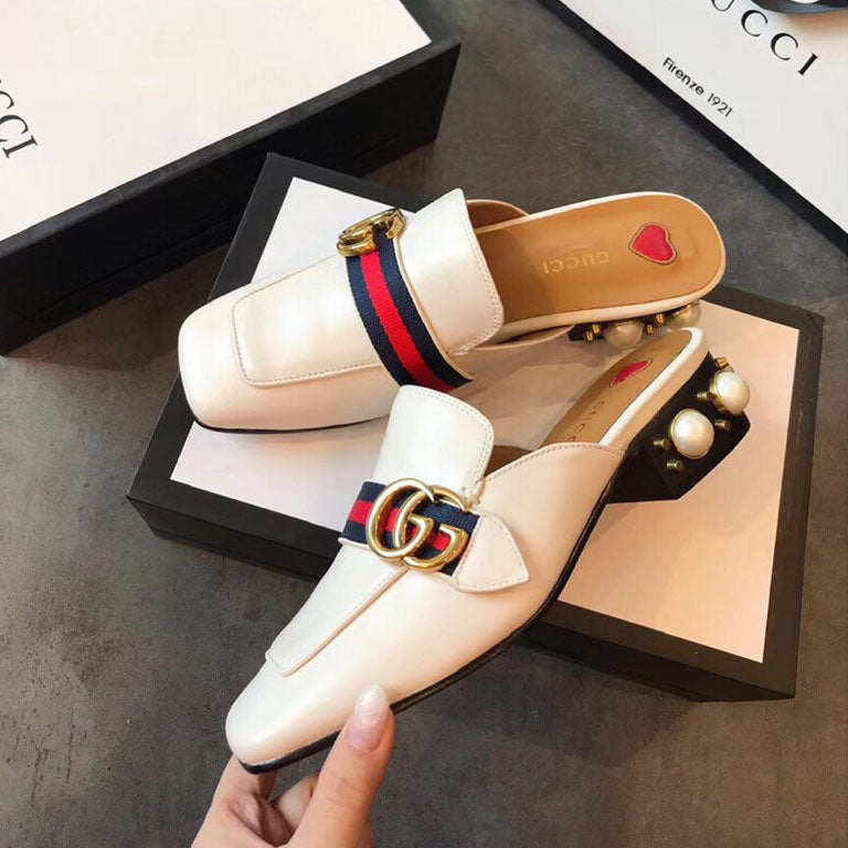 G Classic pearl heel loafers 1824070204