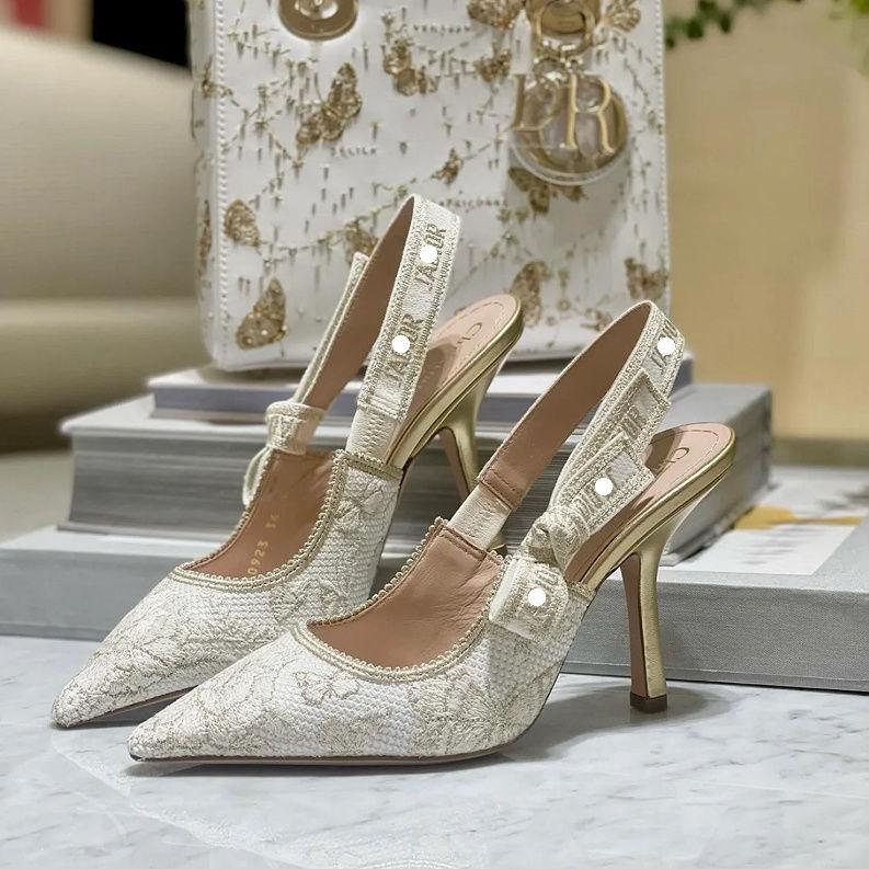 Pure Color D logo Handmade elegant Women's High Heeled PD05202422706