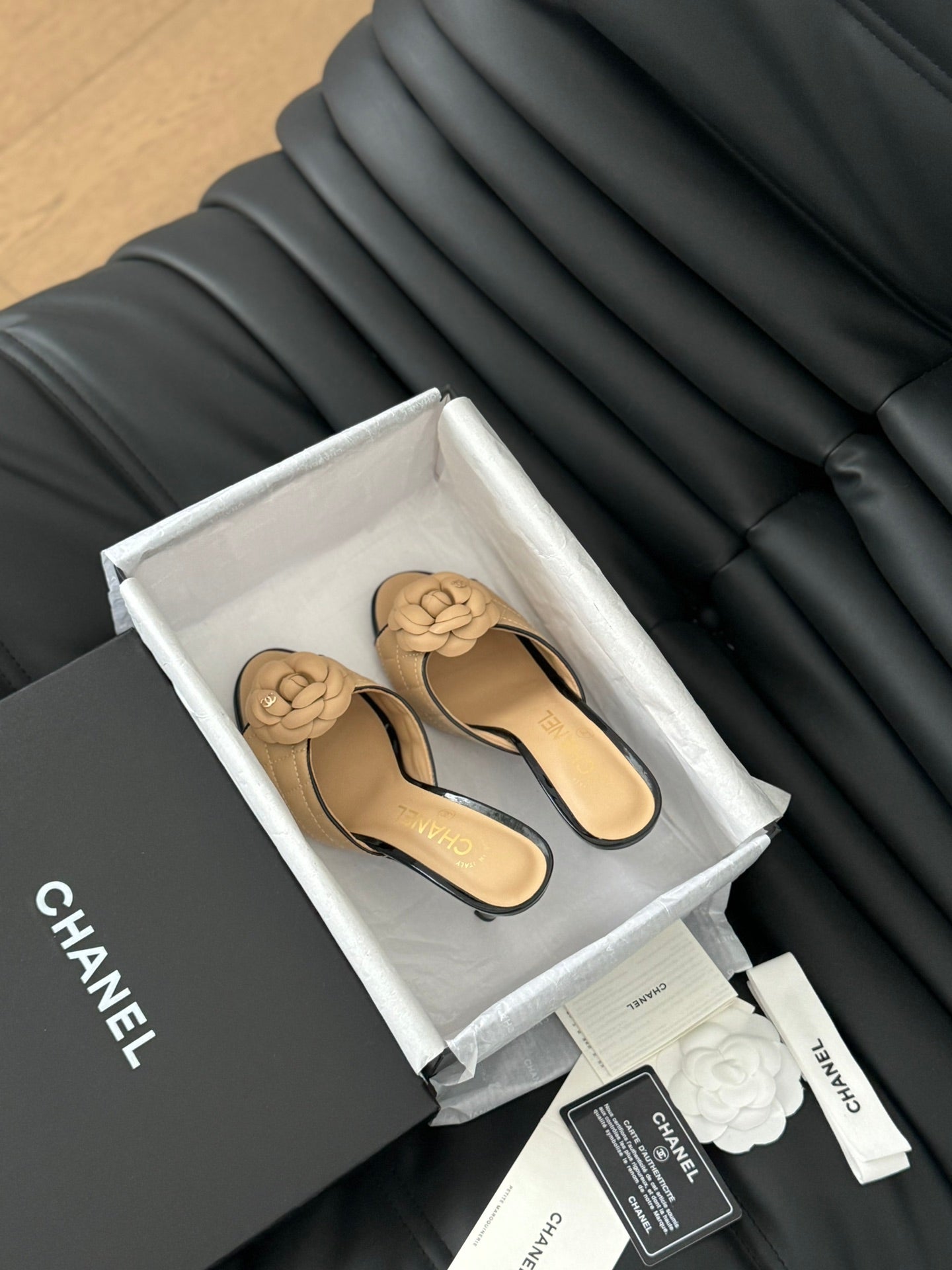 CNL 24SS camellia high heel slippers 0724042708
