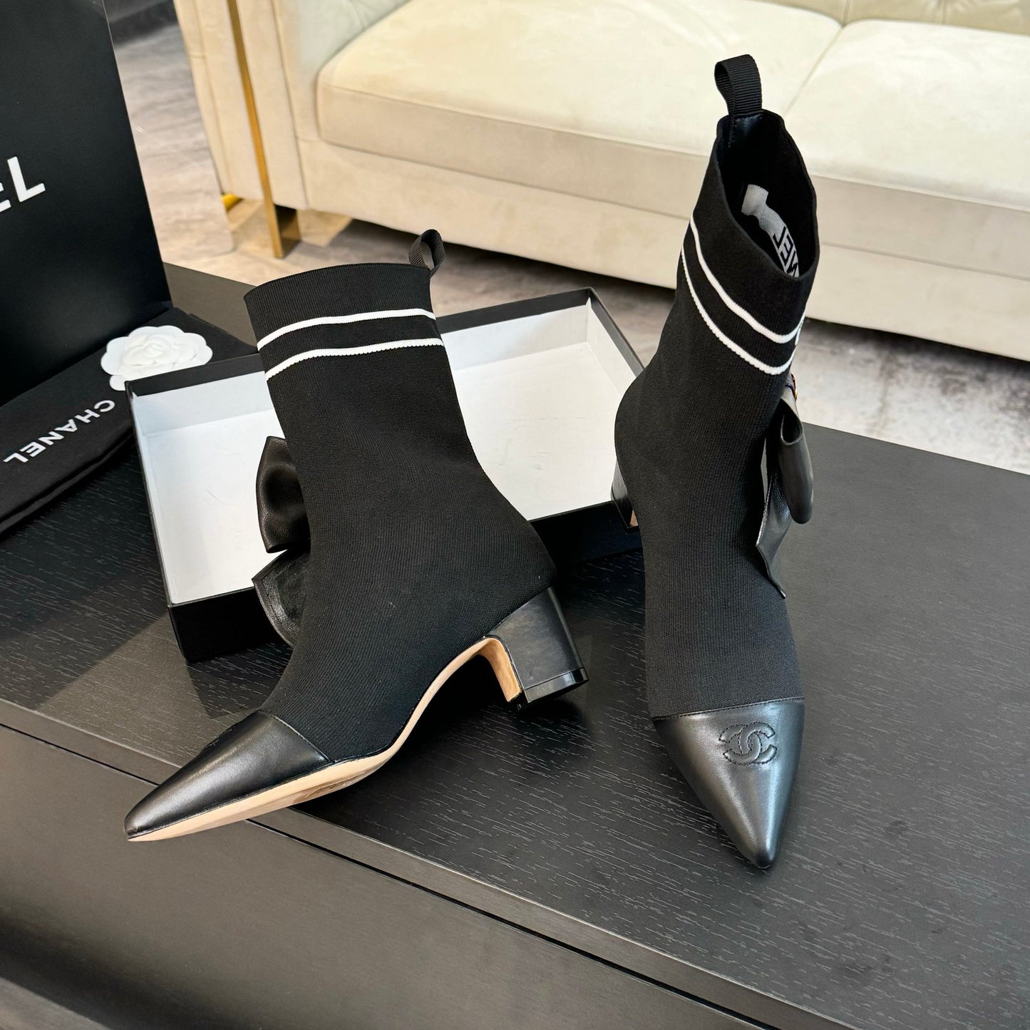 CNL Fashion Knitted High Heel Sock Boots 0724102303