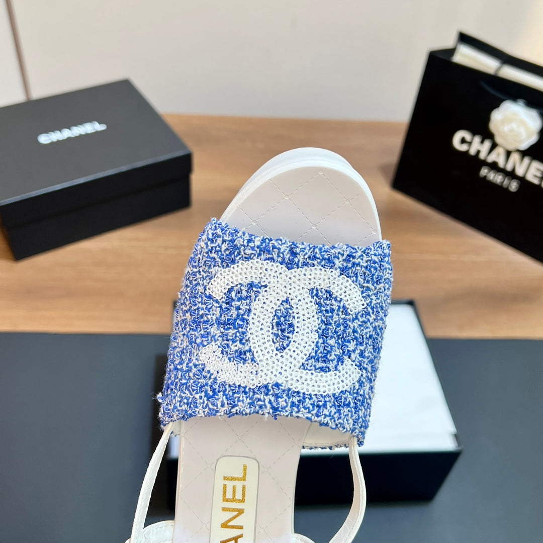 CNL thick-soled colorblock high-heeled sandals 0724042702