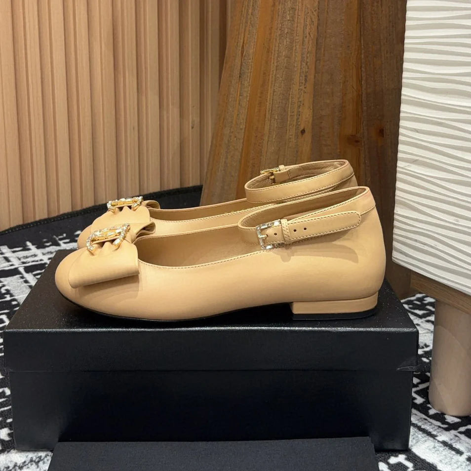 Butterfly Knot Double C Diamond Single Shoes 1024101511