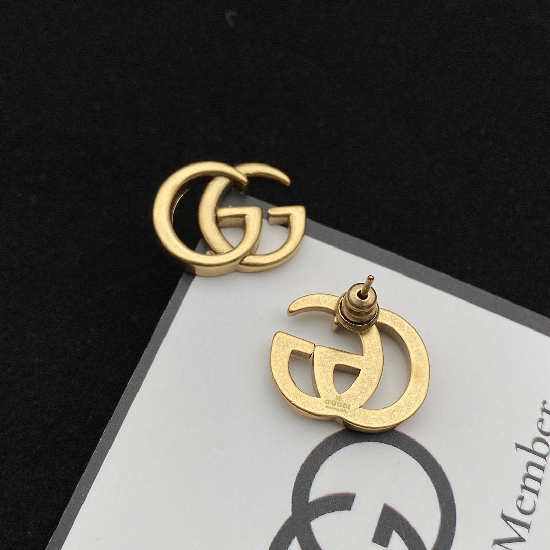 Classic letter stud earrings