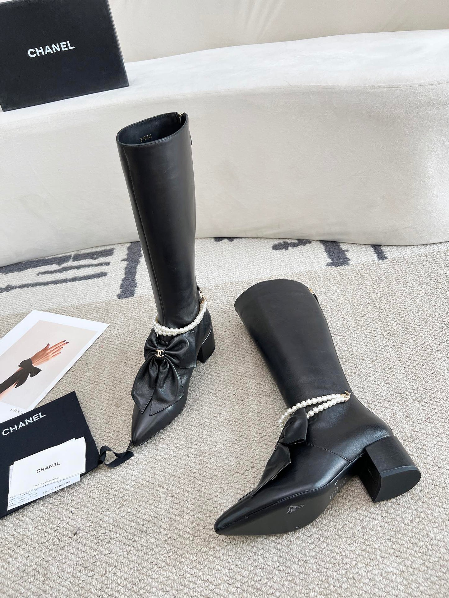 Zipper Pearl Boots 0724090507