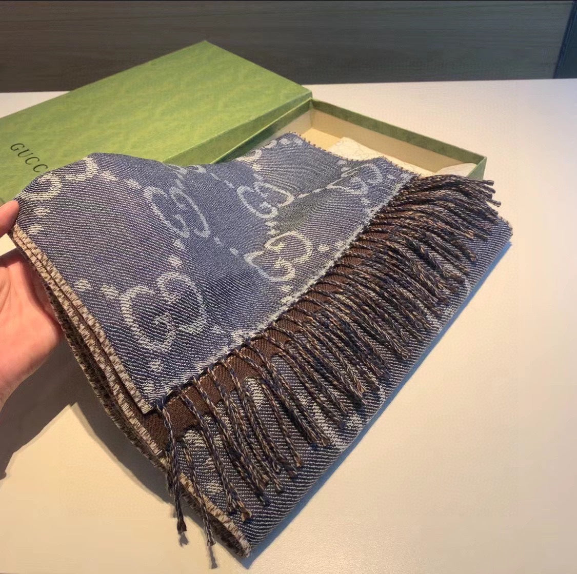 Two-color wool scarf  XC1823111501