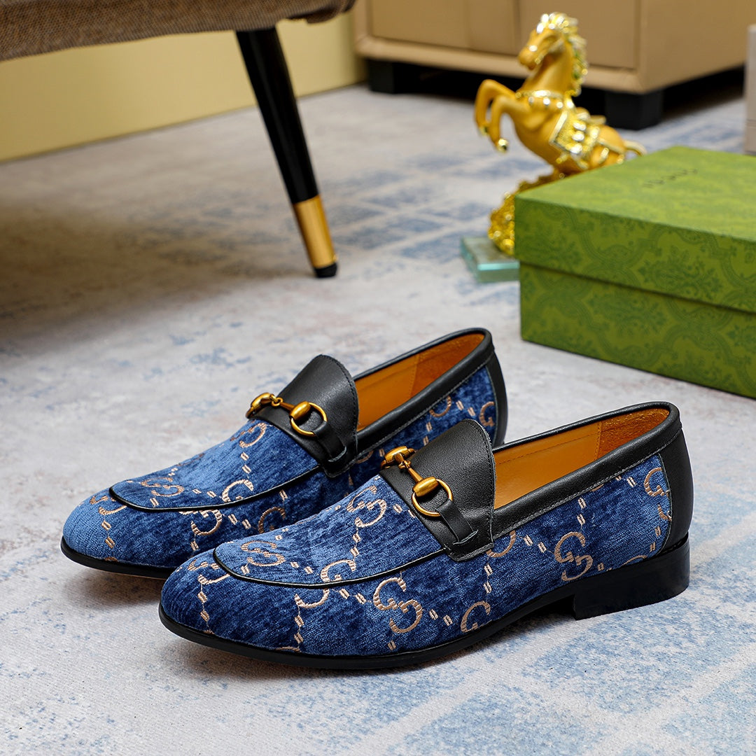 Gentleman Men's Shoes Leather Popular Classic Presbyterian Pattern Loafers G04