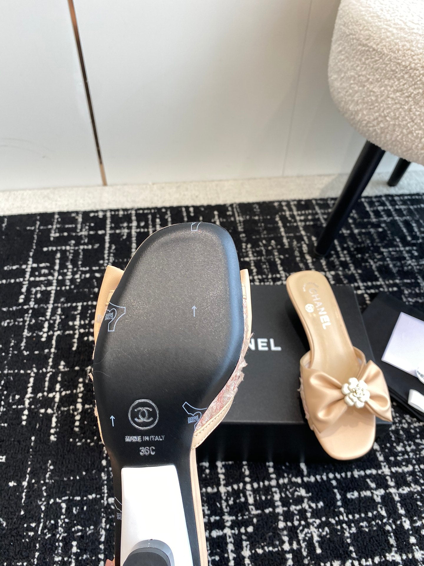 CNL 24SS bow low heel slippers 0724042706