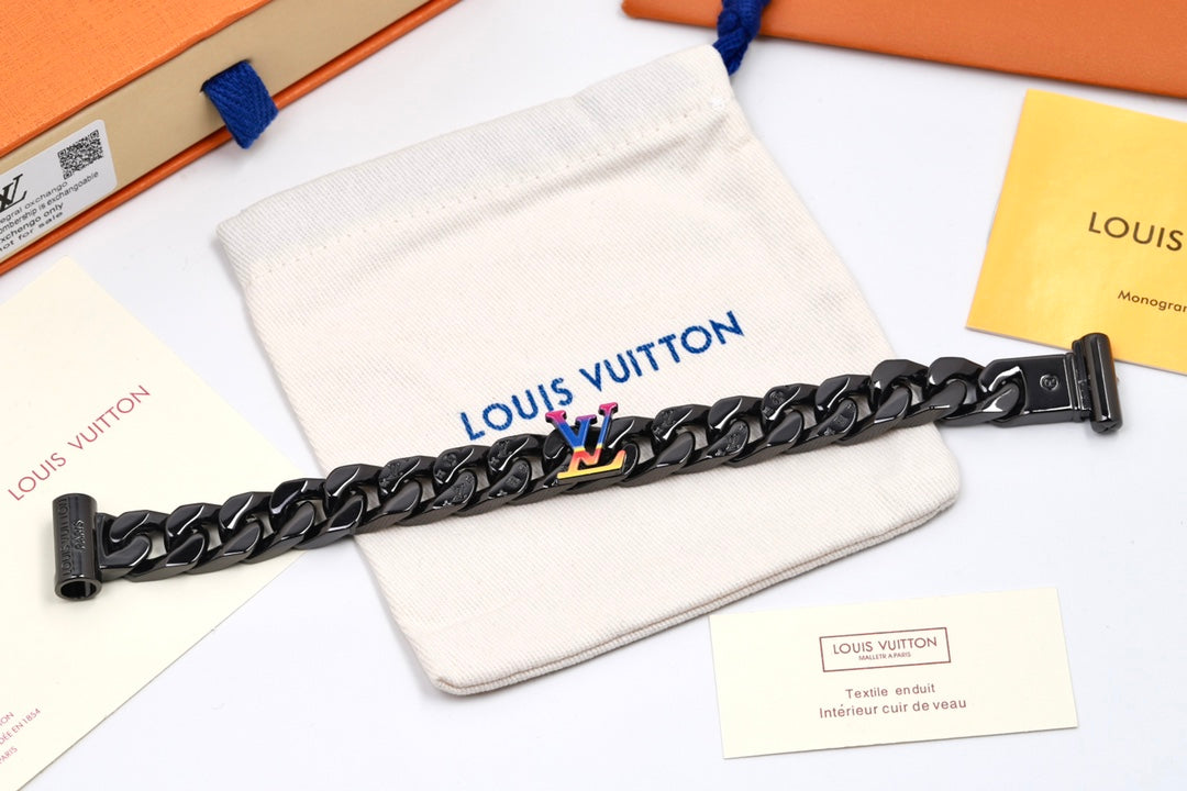 Black Metal Cuban Bracelet XC0823101601