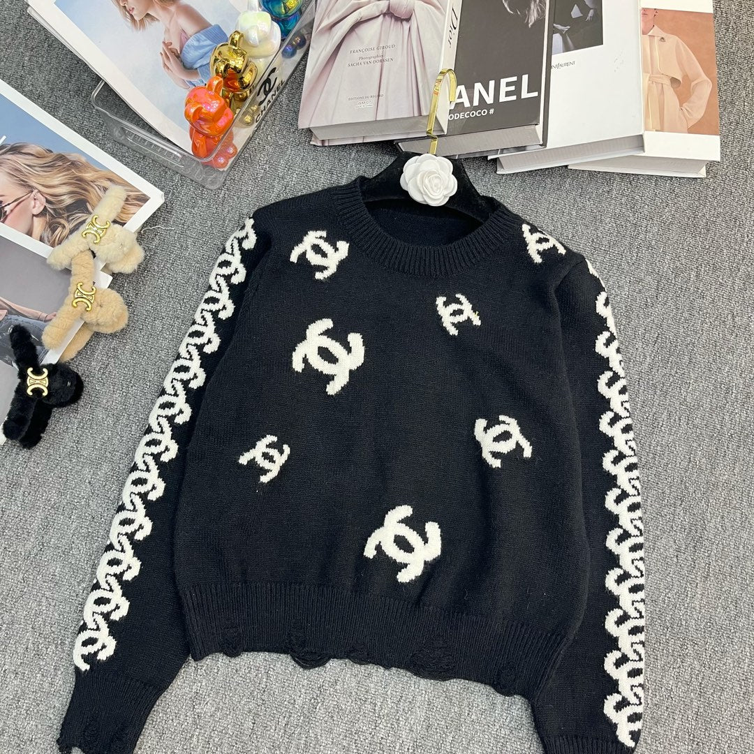 Crew neck knitted sweaters, sweaters XC1823090601