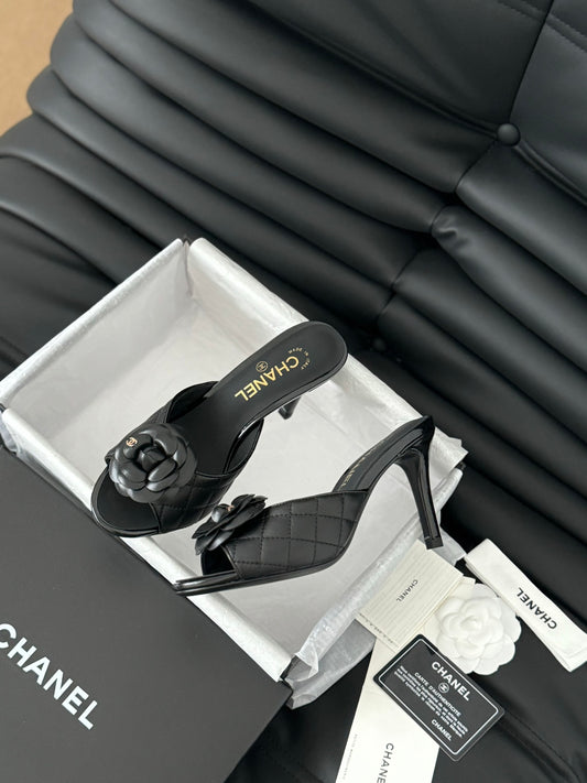 CNL 24SS camellia high heel slippers 0724042708