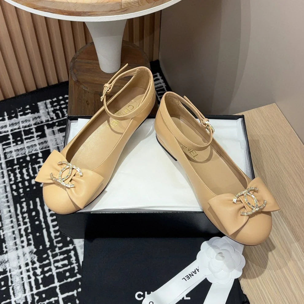 Butterfly Knot Double C Diamond Single Shoes 1024101511