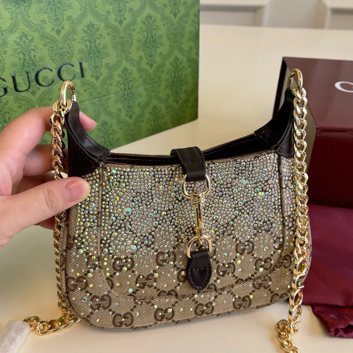 New Rhinestone Jaie Chain Crossbody Bag 1025062714