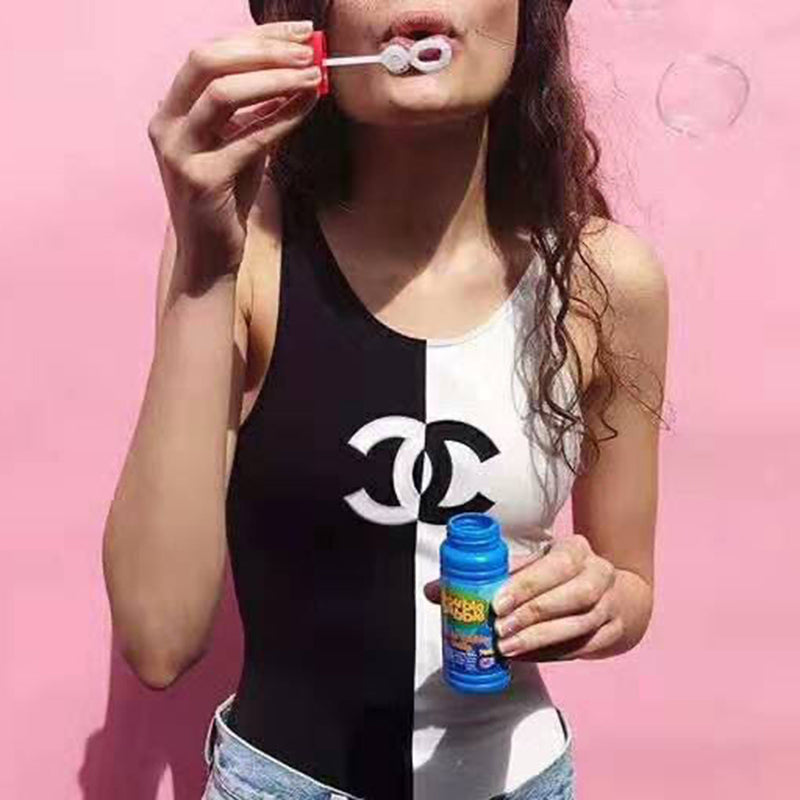 Fashion Colorblock Slim One-Piece Swimsuit PD1023072111