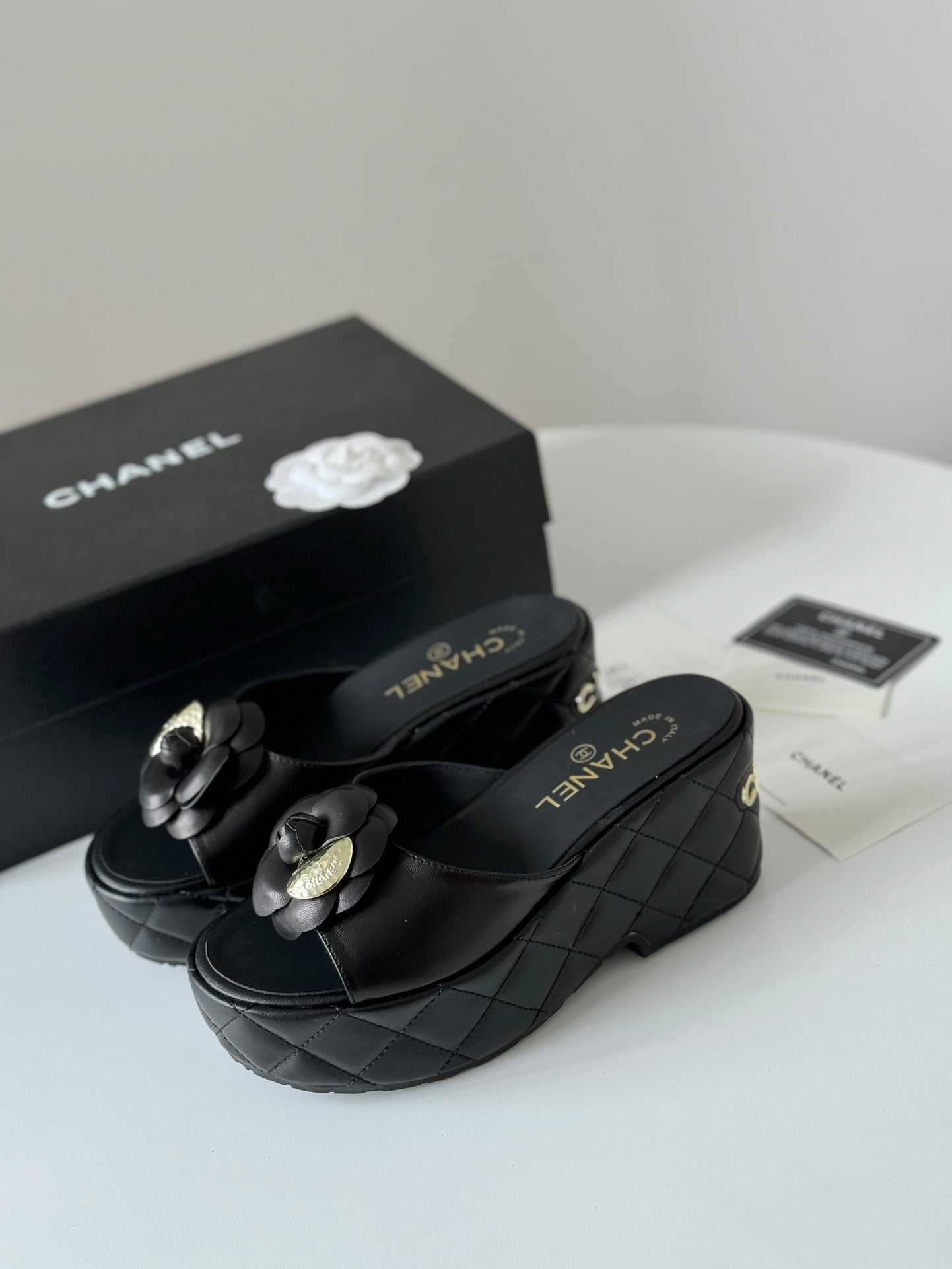 CNL 24SS camellia platform slippers 0724042709