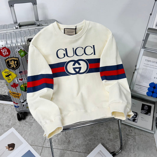 GG 24ss red and blue striped print sweatshirt 1824102213