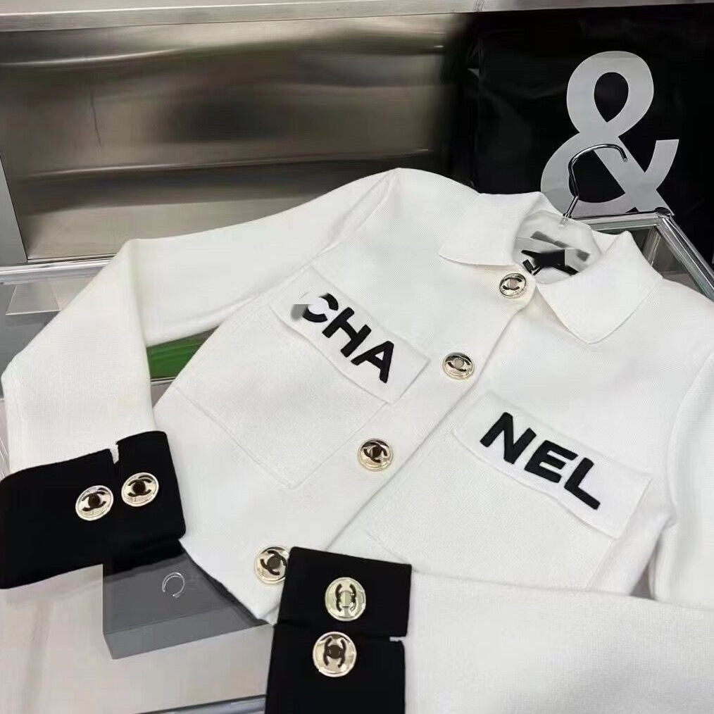 2023 Black and White polo neck pocket autumn and winter coat/Black PD1423090803