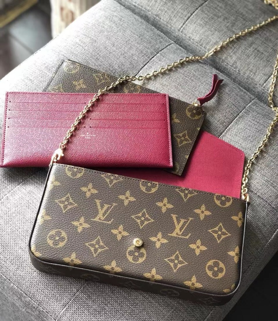 Handmade Leather Handbag Monogram Pochette Metis