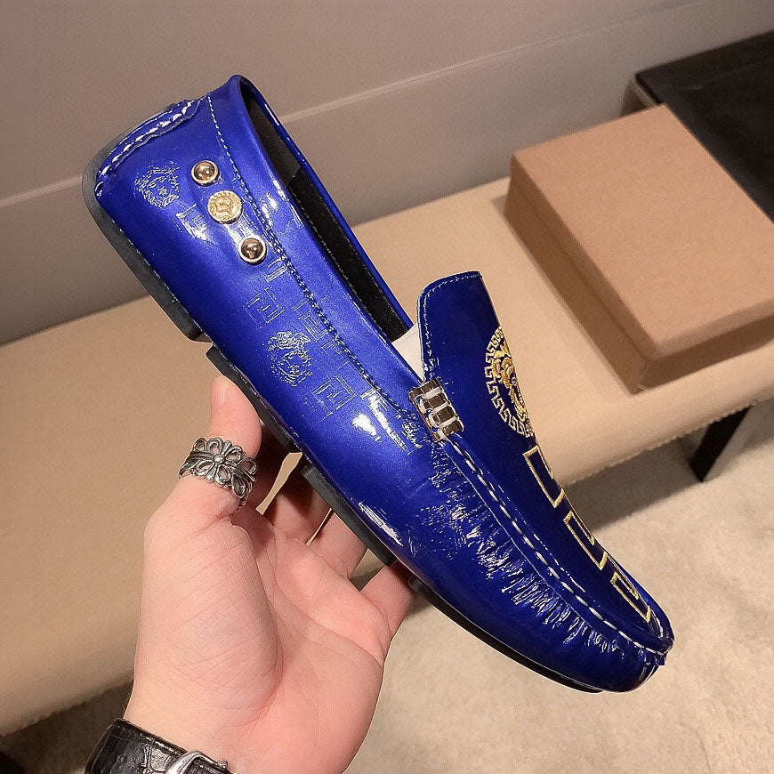 VS Medusa Embroidered Patent Leather Driver Shoes 1824091905