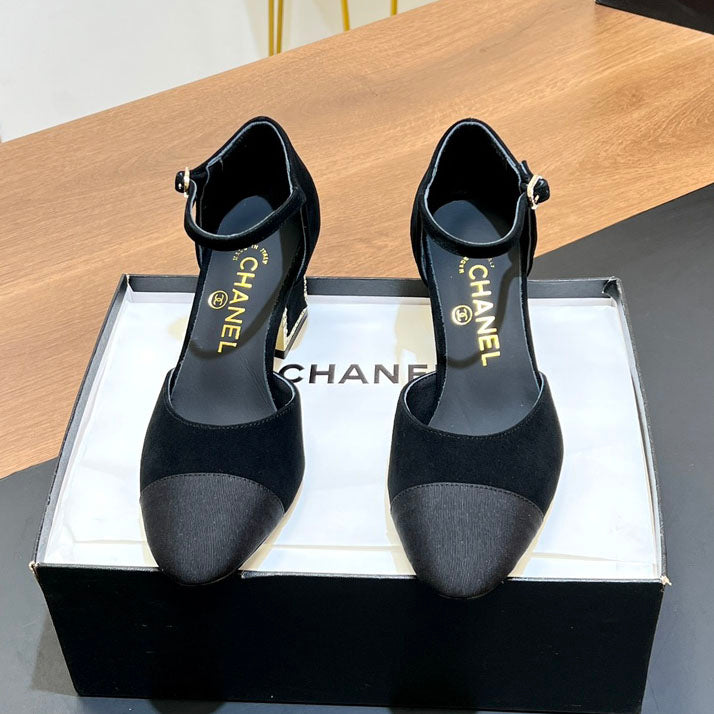 CNL Rhinestone square heel high heels 1824082802