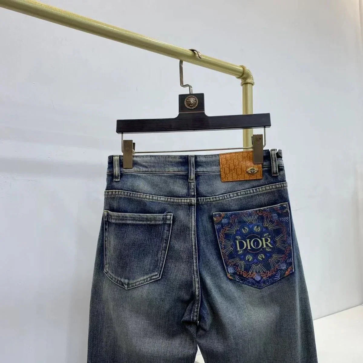 High luxury autumn and winter elastic slim fit denim pants 1024111502