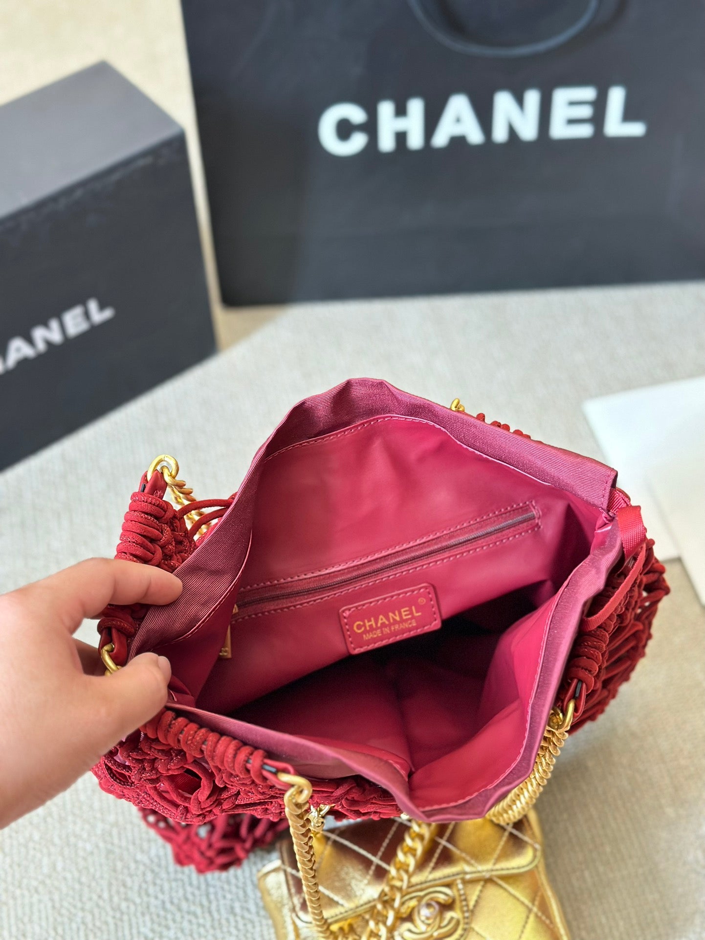 CNL 21A Velvet Net Bag with Letters 0724090401