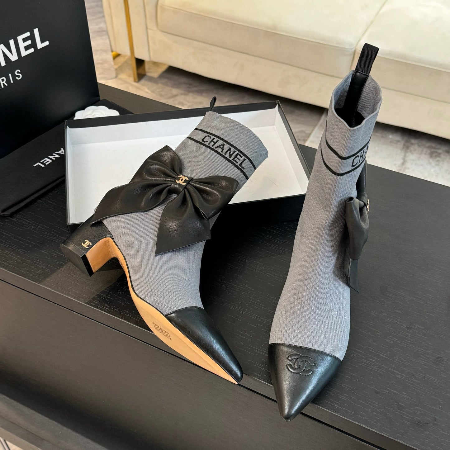 CNL Fashion Knitted High Heel Sock Boots 0724102303