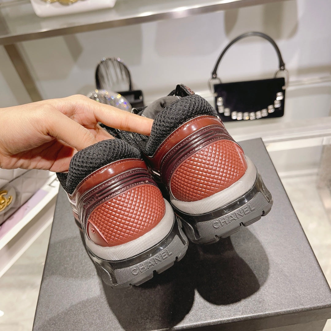 Plaid Wool Stitching Casual Sneakers XC0823081404