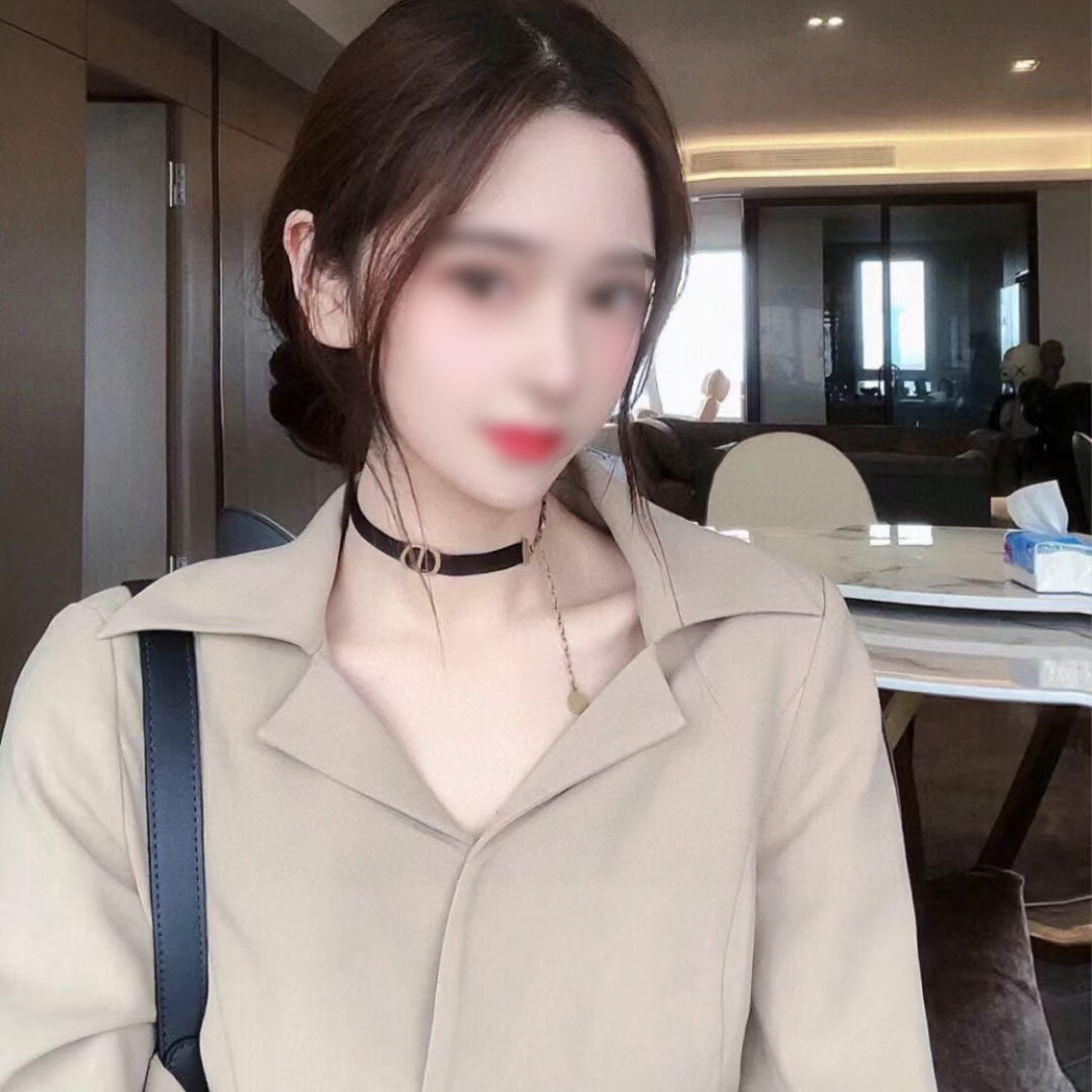 Choker CD Black Web Necklace Necklace XC1623071708