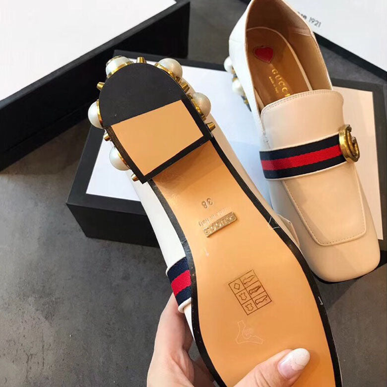 G Classic pearl heel loafers 1824070204